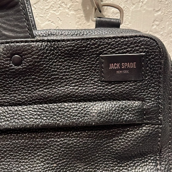 JACK SPADE Pebbled Leather Slim Brief Laptop Bag Work Travel Briefcase - Picture 9 of 14